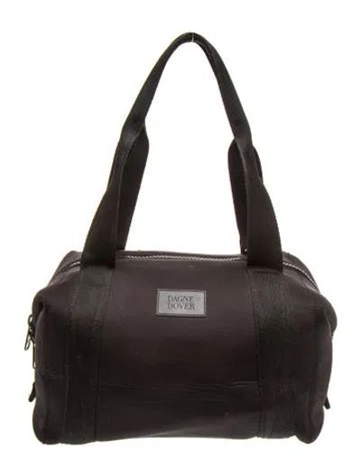 Pre-owned Dagne Dover Neoprene Top Handle Bag In Black