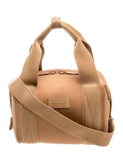 Pre-owned Dagne Dover Neoprene Top Handle Bag In Brown