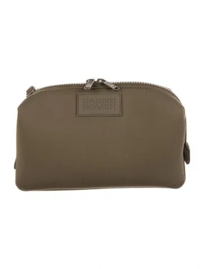 Pre-owned Dagne Dover Nylon Cosmetics Bag In Green