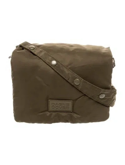 Pre-owned Dagne Dover Nylon Crossbody Bag In Green