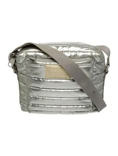 Pre-owned Dagne Dover Nylon Messenger Bag In Silver