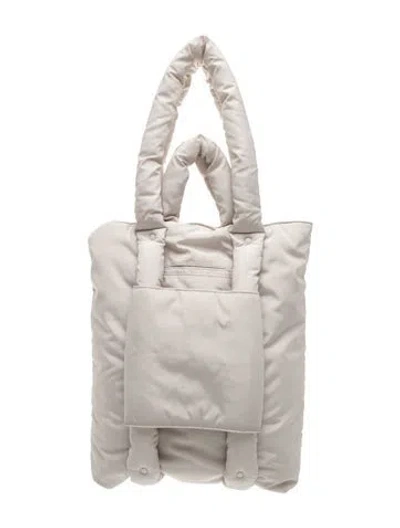 Pre-owned Dagne Dover Nylon Top Handle Bag In Neutral