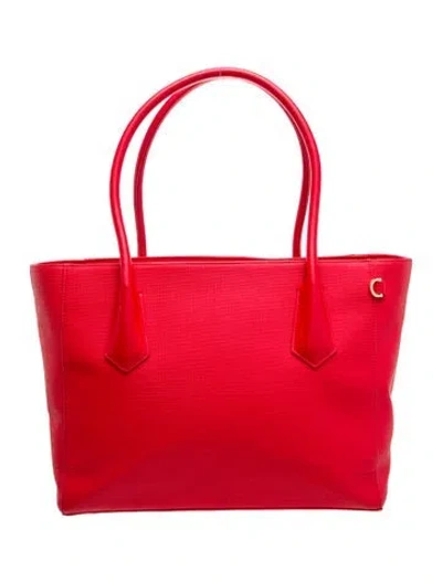 Pre-owned Dagne Dover Saffiano Leather Shoulder Bag In Red