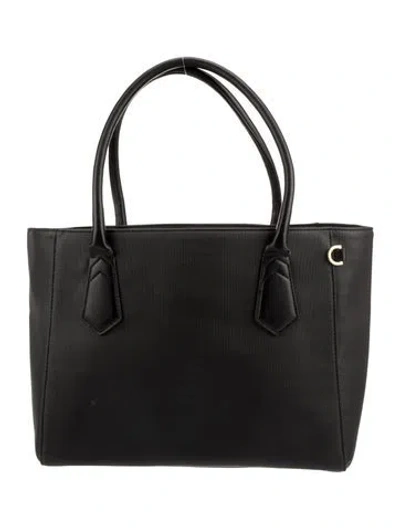 Pre-owned Dagne Dover Saffiano Leather Tote In Gray