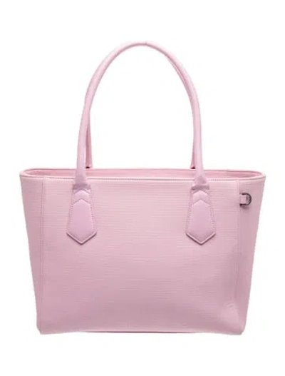 Pre-owned Dagne Dover Saffiano Leather Tote In Pink