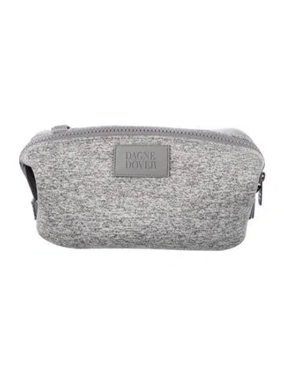 Pre-owned Dagne Dover Solid Cosmetic Bag In Gray