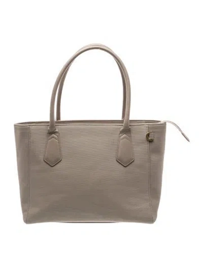 Pre-owned Dagne Dover Top Handle Bag In Neutral