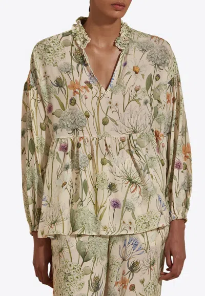 Dahlia Bianca Bowie Floral Blouse In Multi