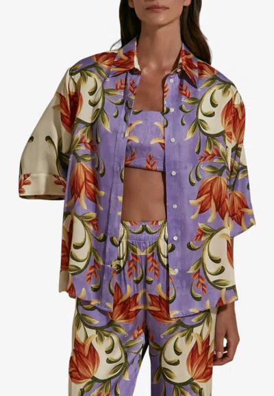 Dahlia Bianca Kendall Short-sleeved Floral Shirt In Multicolor