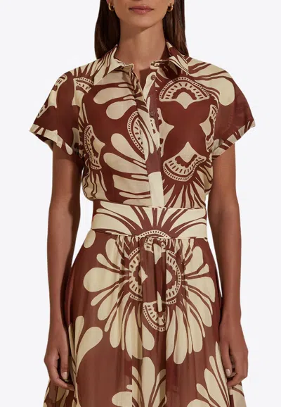 Dahlia Bianca Lionel Printed Shirt In Brown