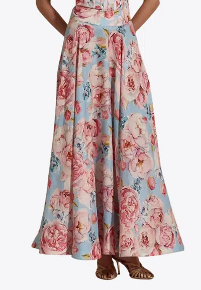 Dahlia Bianca Tamina Floral Maxi Skirt In Multi