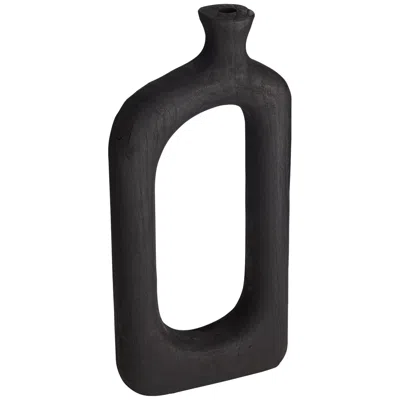 Dahlia Studios Amaranth 15 3/4" High Black Wood Modern Decorative Vase