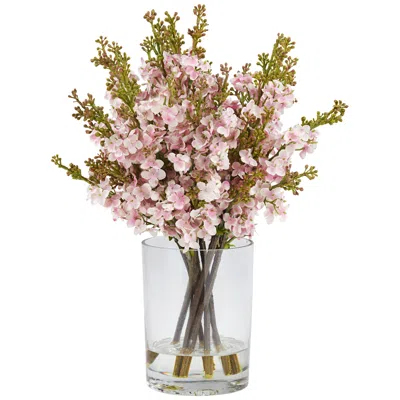 Dahlia Studios Amelie 16" Pink Lilac Spray In Glass Vase