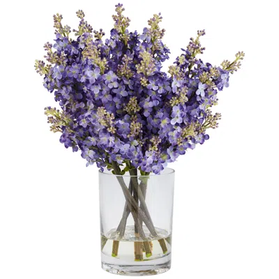 Dahlia Studios Amelie 16" Purple Lilac Spray In Glass Vase