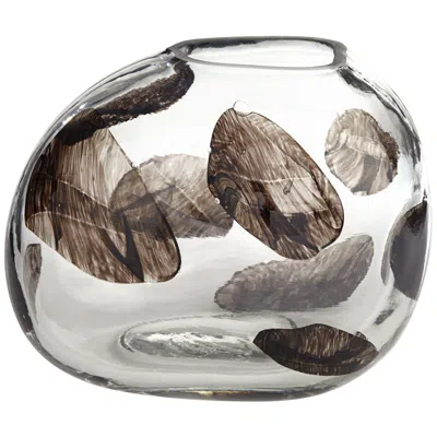 Dahlia Studios Beatrice 10 1/4" Wide Brown Transparent Glass Vase