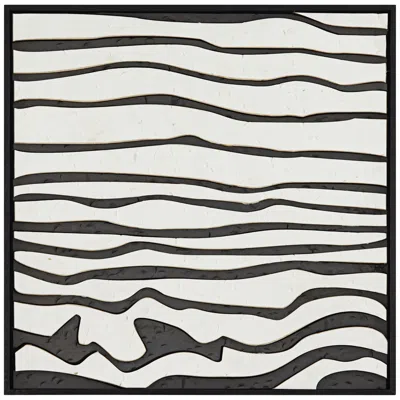 Dahlia Studios Black And White Wave 23 1/2" Square Framed Wall Art