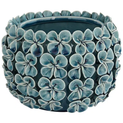 Dahlia Studios Bloomer 7 1/2" Wide Blue Floral Decorative Vase