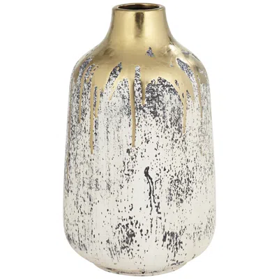 Dahlia Studios Brisbane 11 1/2" High Matte Gold And Gray Decorative Vase