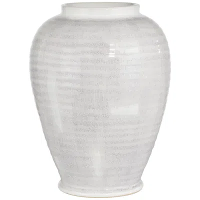 Dahlia Studios Cambria 12" High Glossy White Hand Finished Ceramic Vase