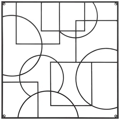 Dahlia Studios Cassio 30" Square Matte Black Metal Wall Plaque