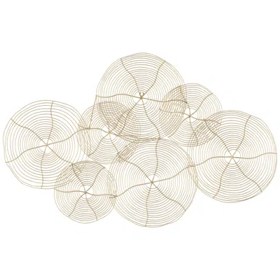 Dahlia Studios Circle Overlap 36" Wide Glossy Gold Metal Wall Art