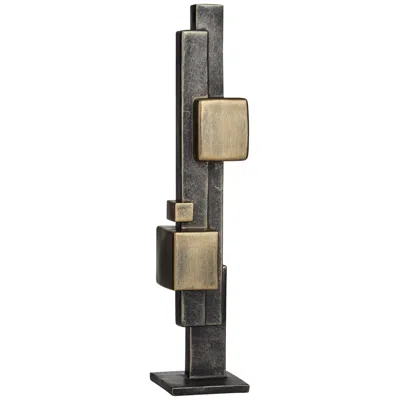 Dahlia Studios Cityscape 16 1/4" High Antique Brass Decorative Sculpture