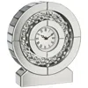 Dahlia Studios Claudyn 12" High Mirrored And Crystal Table Clock