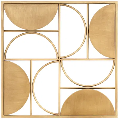 Dahlia Studios Demiluna 24 1/2" Square Shiny Brushed Gold Wall Plaque