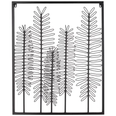 Dahlia Studios Fern 32 1/4" High Glossy Dark Gray Metal Framed Wall Art