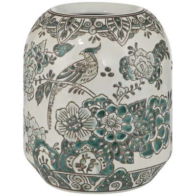 Dahlia Studios Jardin 10 1/2" High Jade And White Ceramic Ginger Vase