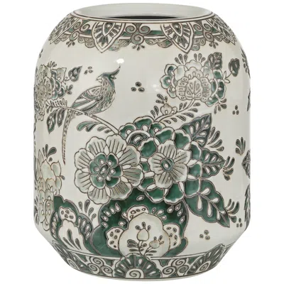 Dahlia Studios Jardin 7 1/4" High Jade And White Ceramic Ginger Vase