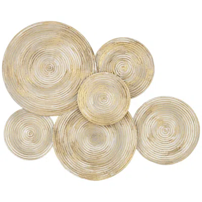 Dahlia Studios Mesa 32 1/4 Wide Gold Cream-washed Disk Wall Art