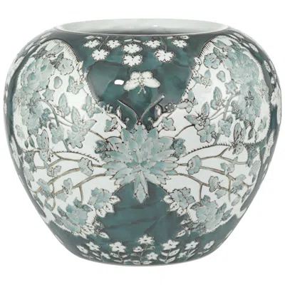 Dahlia Studios Paloma 7 3/4" High Teal Traditional Ceramic Ginger Vase