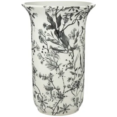 Dahlia Studios Prentiss 14" High Black And White Ceramic Ginger Jar Decorative Vase