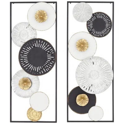 Dahlia Studios Selke 35 1/2" Black White 2-piece Metal Wall Art Set