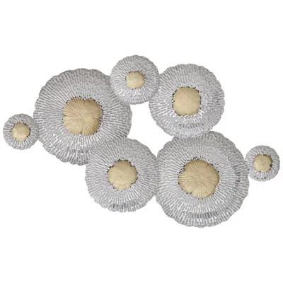 Dahlia Studios Silver And Gold Fan 39" Wide Metal Wall Art