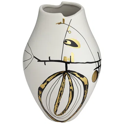 Dahlia Studios Tribeca 10 3/4" High Matte White Decorative Graphic Vase