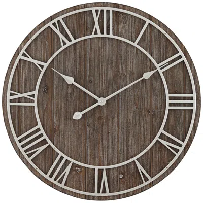 Dahlia Studios Zania 23 3/4" Round Matte Dark Gray Wall Clock