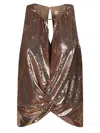 Dahlo Sequin Cropped Top In Golden