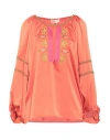 Dahlo Woman Top Orange Size 10 Polyester In Multi