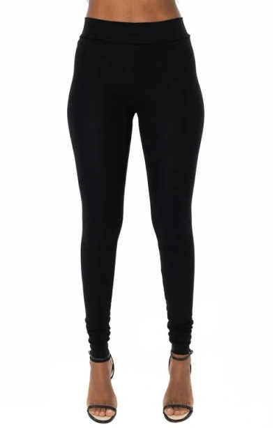 Dai Moda Banded Ankle Leggings In Black