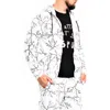 Dai Moda Branch Zip Hoodie Jacket In White