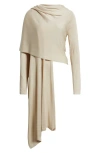 Dai Moda Cat Wrap Sweater Shawl In Nude