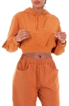 Dai Moda Crop Hoodie In Orange