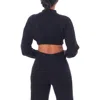 Dai Moda Crop Mock Neck Sweater In Black