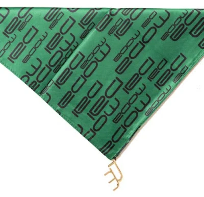 Dai Moda Dm Logo Versa Scarf With Logo Hardware In Green