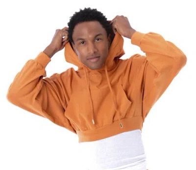 Dai Moda Eco Crop Workout Hoodie In Brown