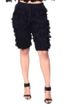 Dai Moda Fusion Wool & Cotton Sweater Shorts In Black