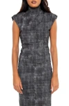 Dai Moda Knit Turtleneck Top In Charcoal