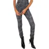 Dai Moda Legwarmer Stretch Cotton Leggings In Charcoal